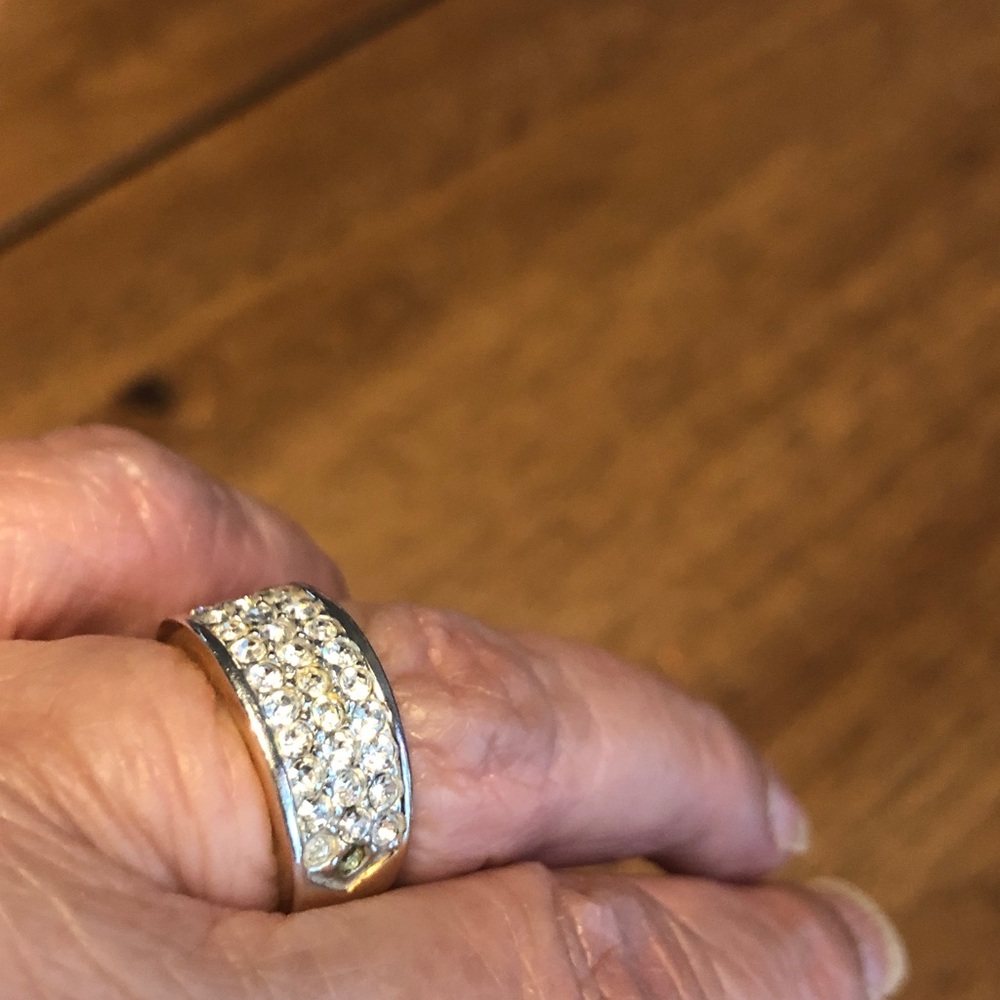 Crystal Pavé Gold Band Ring - Women's Fashion Jewelry